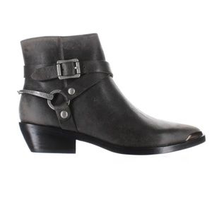 Sigerson Morrison Jade Harness Boot Size EU 37.5 NWT Gray Black Leather